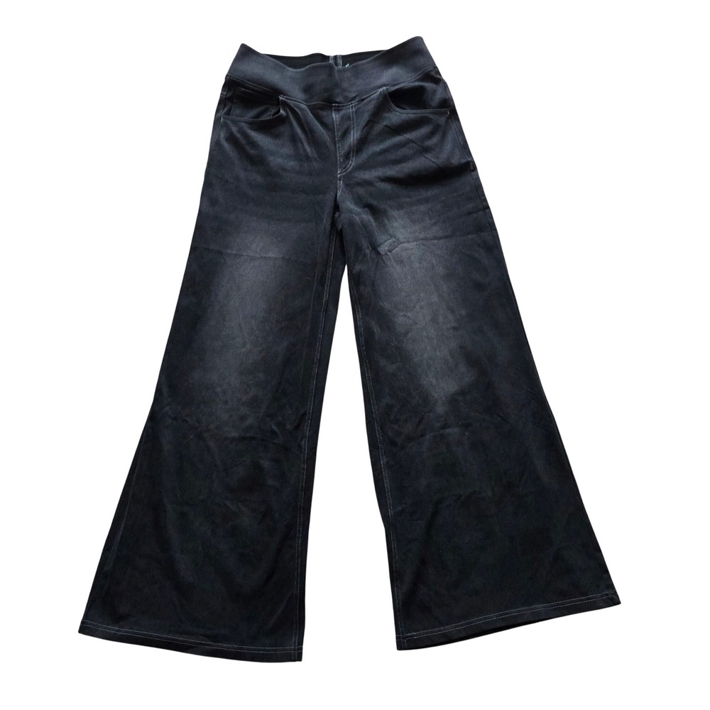 Halara Flex High Waisted Pocket Baggy Wide Leg Washed Casual Jeans Medium Petite